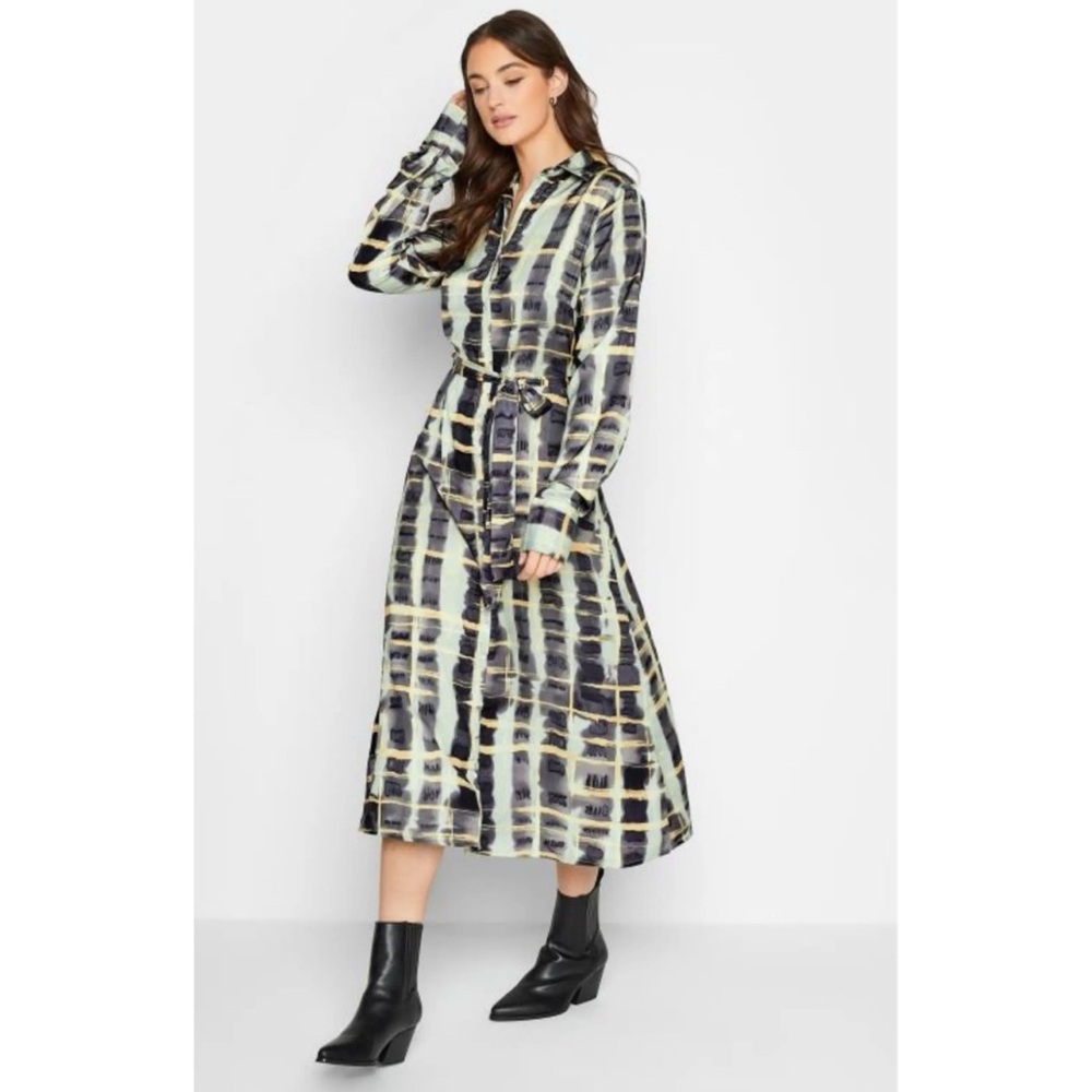 Women's Green and Yellow Long Dress